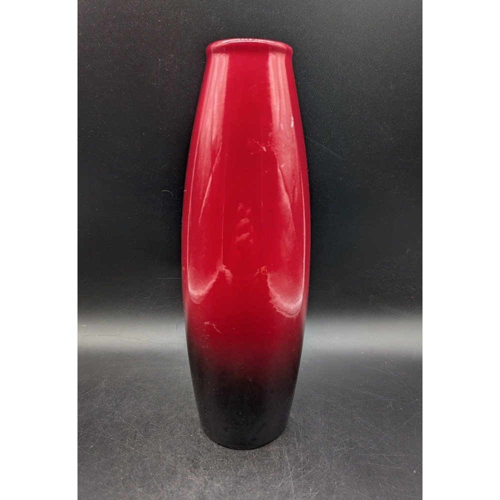 West German Pottery Vase 629/27 Black Cherry Red Ombre Glossy MCM Germany